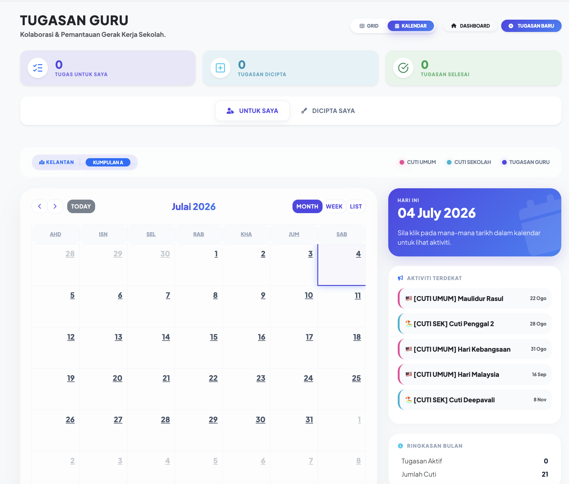 Takwim Tugasan Guru